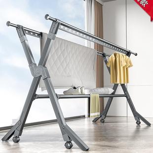 铝合金折叠晾衣架落地伸缩杆衣架家用阳台晒被子神器晾衣杆挂衣架