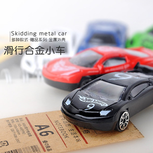 儿童滑行合金小汽车模型6款仿真跑车0-3岁婴儿玩具直供