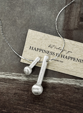 日本品质S925银韩版韩式风简约复古火柴小众拉丝项链韩国风简约时