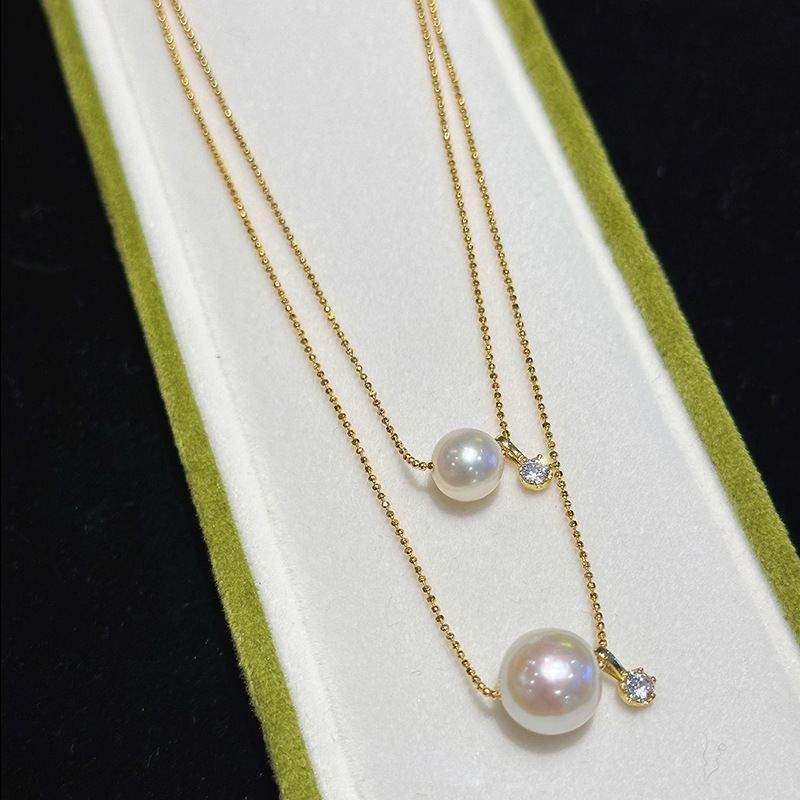 日本品质s925纯银珍珠项链不掉色配饰女秋冬高级感轻奢锁骨链吊坠