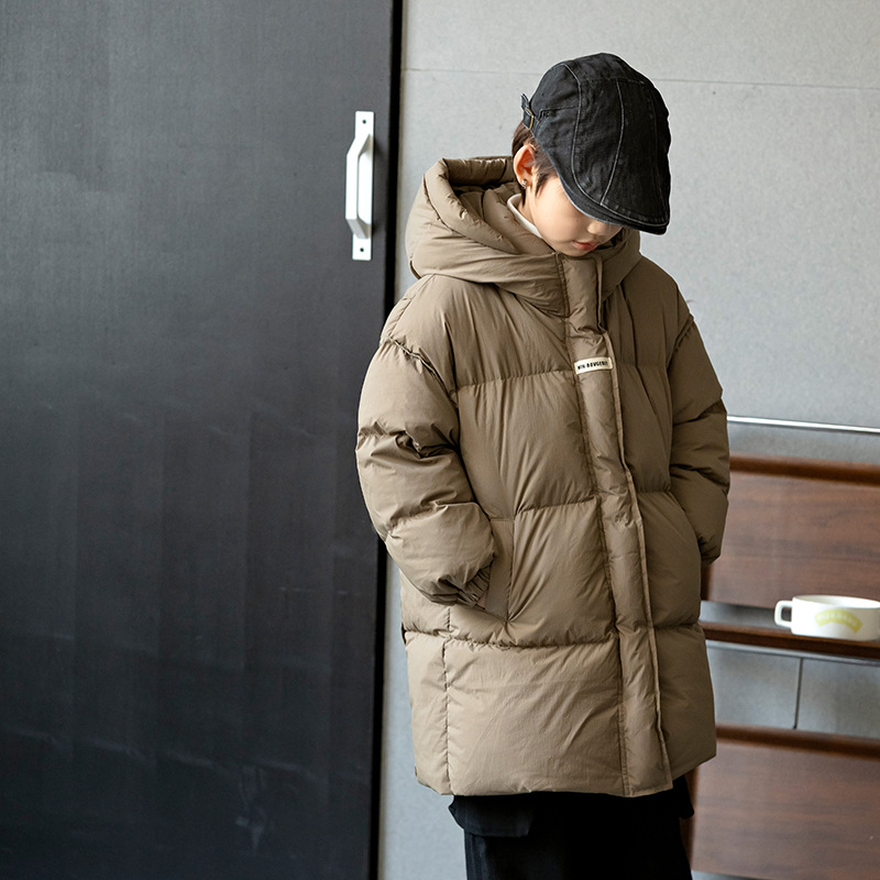 日本品质三防男童加厚长款羽绒服2025冬季女童东北极寒连帽中长款