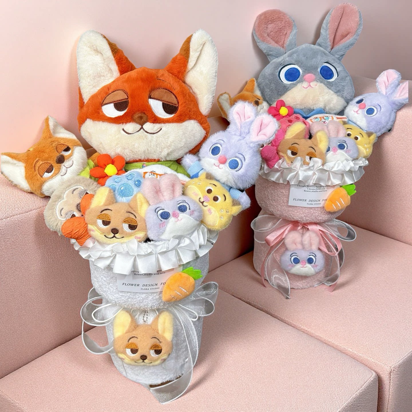 疯狂动物城玩偶花束尼克朱迪毛绒公仔卡通儿童生日礼物女生毕业礼