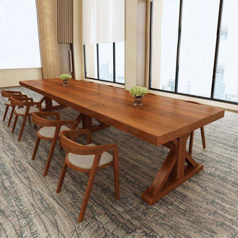 简椅约实木家具职员办公室全实木会议桌长桌办公电无品牌/脑桌桌