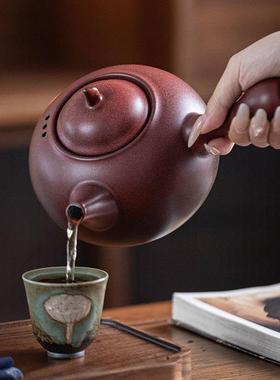复古X2411040茶电陶炉炭炉煮壶烧水壶壶单围炉煮茶壶梁壶提侧把壶
