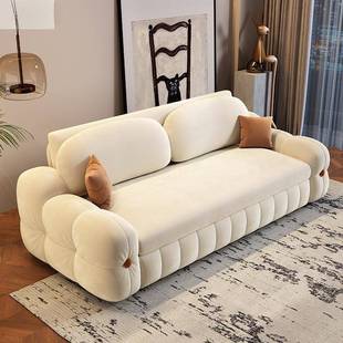 SAY多功能绒布沙发床安两用新一抽拉式 沙 居可折叠储物小户体型款