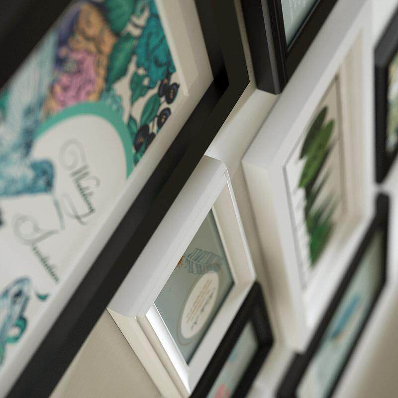 实木框创照片框墙简约现代客厅挂墙相相组合客厅意装饰画9ISB032