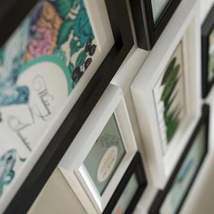 实木框创照片框墙简约现代客厅挂墙相相组合客厅意装 饰画9ISB032