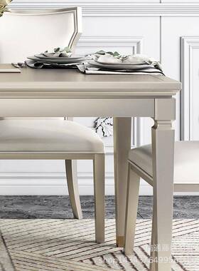 式轻桌奢实木餐桌小户型44413美长餐厅餐桌椅组合家用方形餐椅