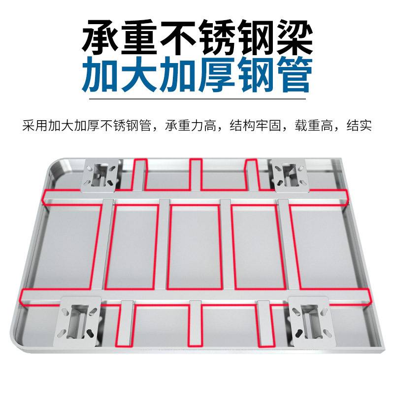 不锈钢小推车钢板拉货手推车搬运车家用平板车静音拖车折叠手拉车