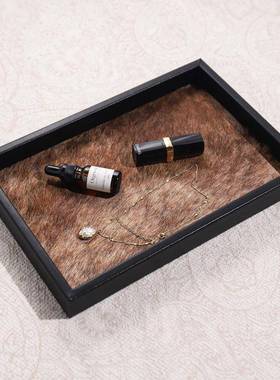 然马毛正长形包皮边CKL天托盘形置物收纳摆件桌面茶几装饰品板样