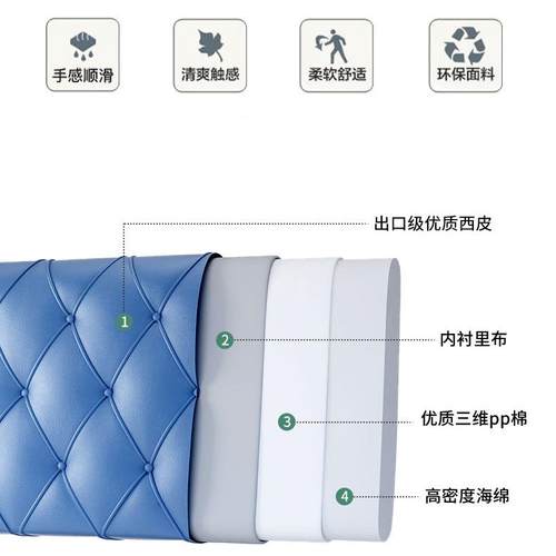 床头软靠背皮革简约靠床垫榻榻HOE床头罩实木靠垫套大靠背包米垫