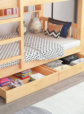 实QMK木低上下床双床层子母床成年高床下铺上床儿童床高低床松木