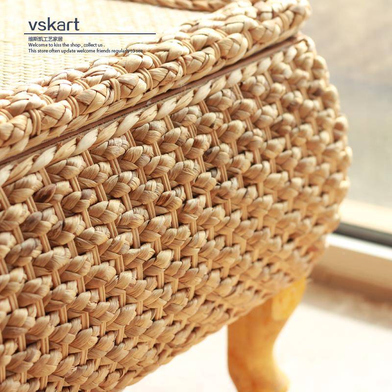 W6小藤编桌阳窗台地桌简约炕F75SMM59桌炕几榻榻米茶几飘窗子茶桌