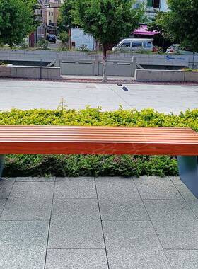 公园铁户外长室椅KOW不锈钢座椅外长条椅凳庭院艺排椅防腐木塑木