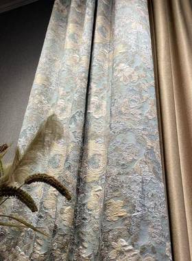 202源头新款立体浮雕窗厅法帘高档美式轻奢垂直5AJD帘式欧式客帘