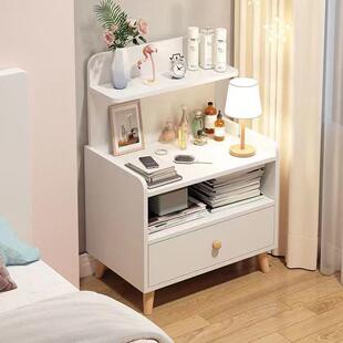 实木腿收床柜家用多抽床边柜简约ZLP纳小柜子架置物储物出头租房