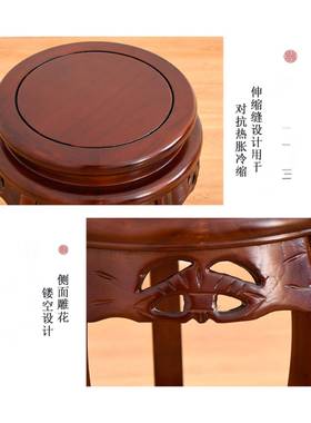 中式实板木筝凳圆凳子明清古典餐桌凳琴QWF凳榆古木仿古凳矮鼓凳