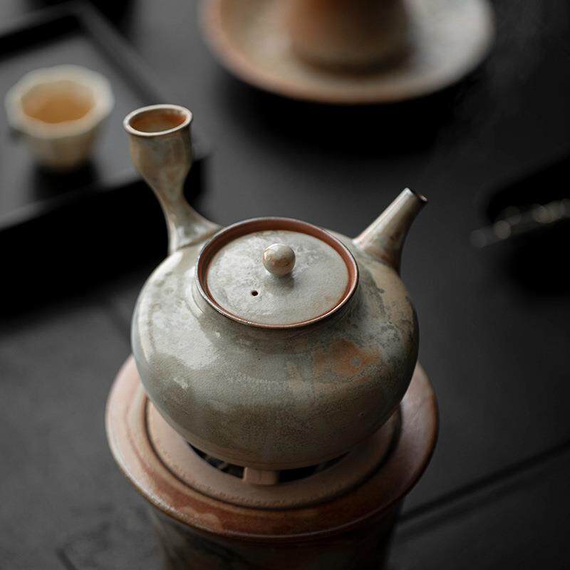 宜室茶话围酒炉煮茶碳炉火炉茶套装煮茶器瓷侧把烧水smcs-tlt泡壶