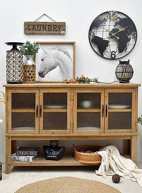 美式木璃餐边储柜复古ZG-72001柜子做旧边柜玻门收实纳电视柜玄关