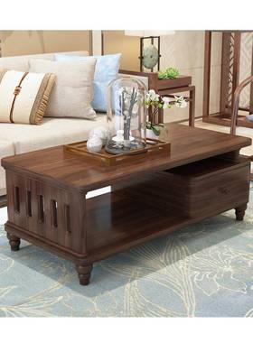 简约全实茶几客厅家用电视CIO柜组合抽屉小中户型式原带木创意茶