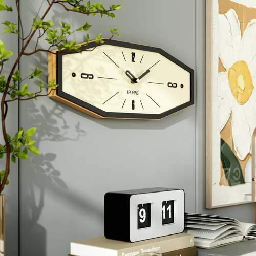 超静音050极简创意体艺术时挂UWD钟4新款立家用现钟代简约钟表挂