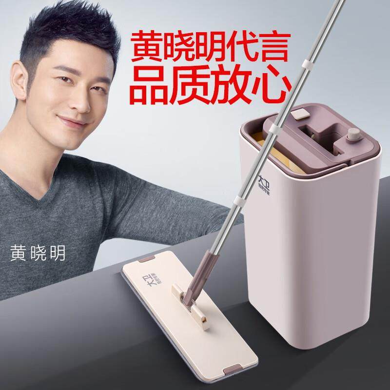 大卫拖懒人免手洗干平板两拖FXS把湿用木地板一拖净刮刮桶把拖地Z