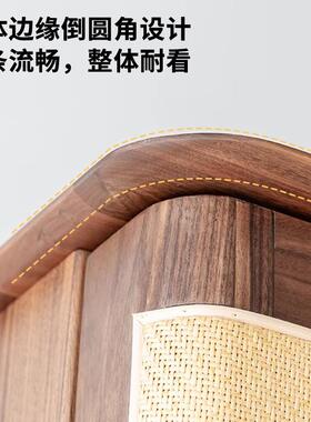 全实木衣柜北现美编代黑胡桃木藤衣橱储物柜DFZ环保原木家具儿童