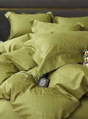 G4AHUR240双股支绒棉四件套全棉床纯棉贡缎被套长床单笠上用