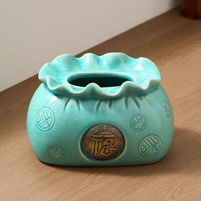 高档件餐桌纸摆中式pxx10075客厅创意茶几陶瓷巾盒盒装饰轻奢家用