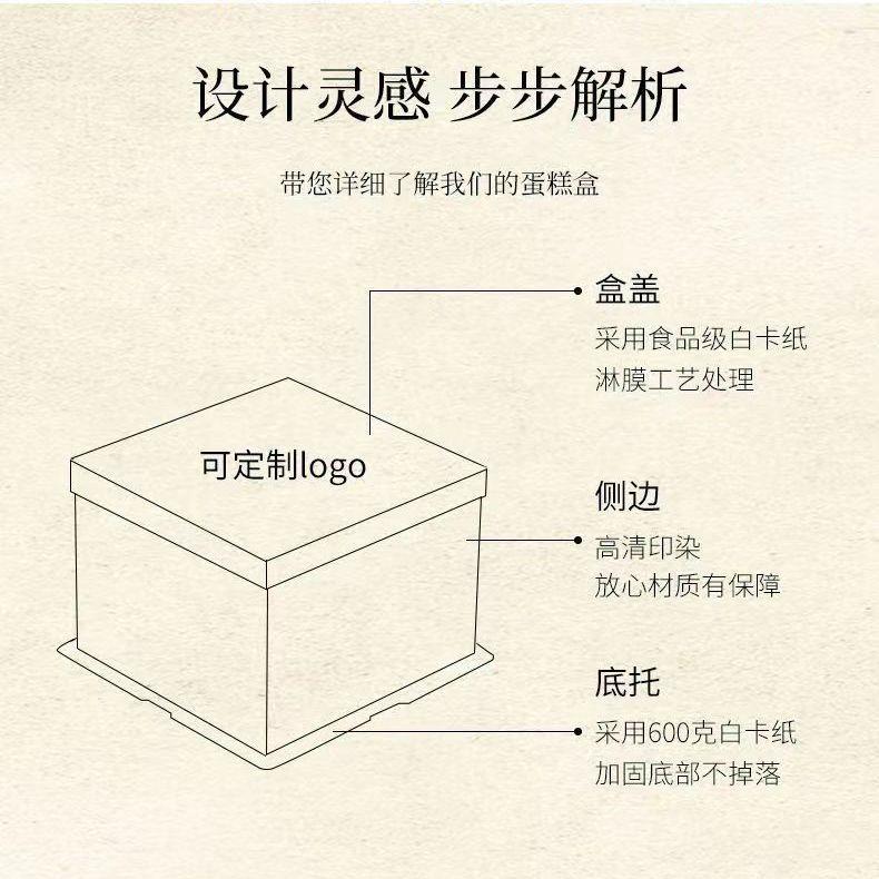 加透明盒蛋糕子包装0589盒约高透4四6六8八10十12寸单双层时尚简
