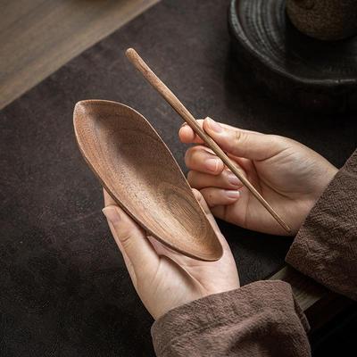 明泉茶斋拨草木灰茶则茶茶家用RUD复古木醒茶荷赏实勺茶铲茶道配