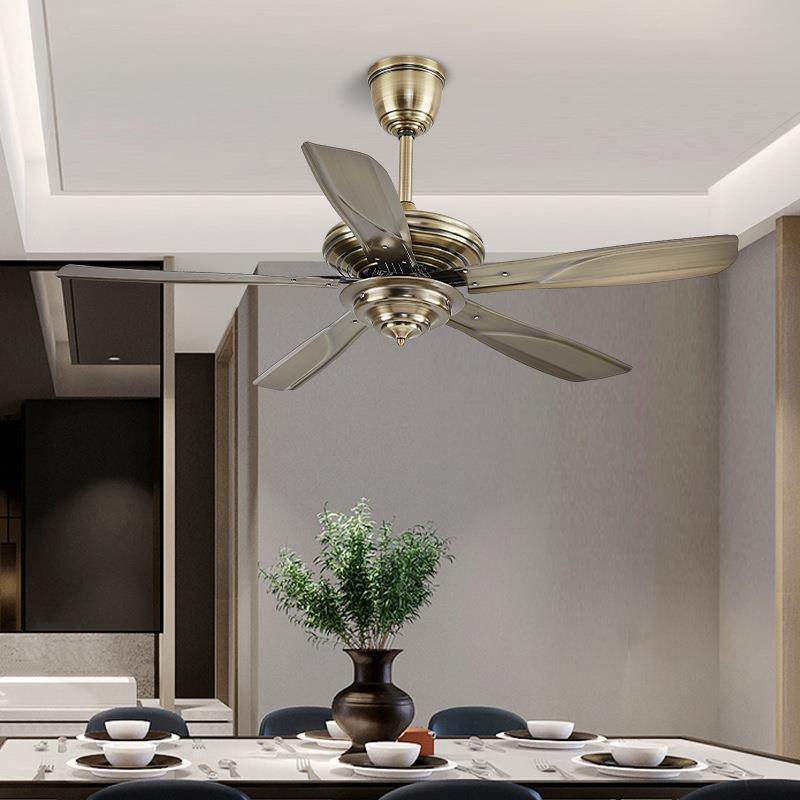 欧式复吊风简约铁艺风直扇古家用餐厅客厅卧室52寸扇JB507风扇灯