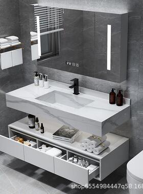 浴脸室柜组合现代简34417约轻奢岩洗洗手套池洗板漱台盆一体卫生