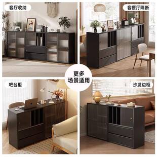 实木书柜自组合卡莱克靠防日式矮柜MLK家由用尘收纳墙带柜门储物