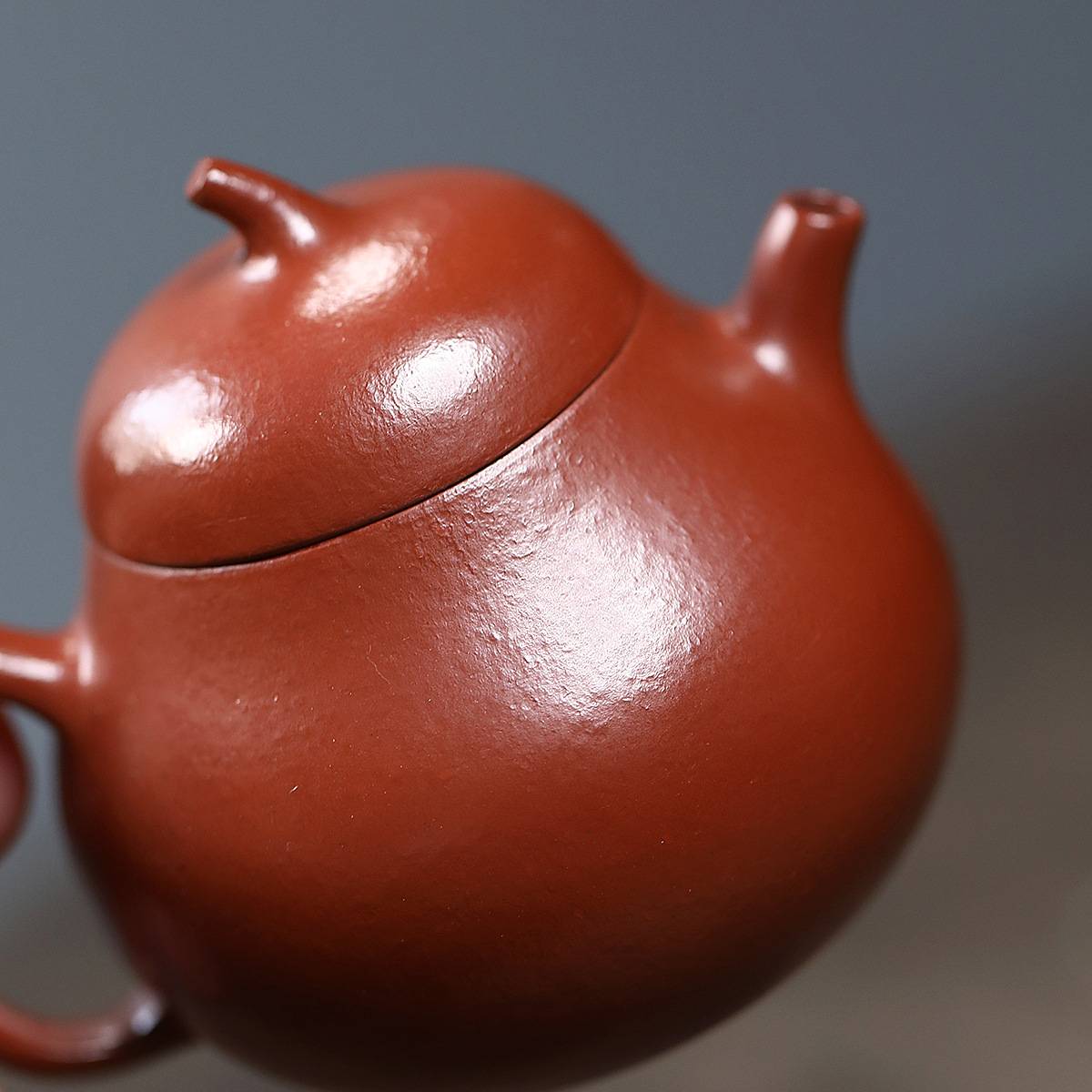 茄瓜小品皱皮朱泥内推球孔茶壶宜兴紫砂壶工堂直播供货源头茶具