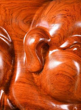 花梨客实木生光面猪肖猪艺雕刻摆质件家居厅办公室摆设装饰黑檀工