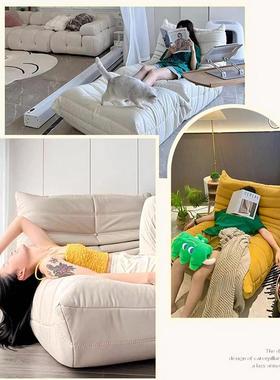 单榻榻躺米休21156椅网红沙发椅休闲椅人毛闲毛虫懒人沙发客厅阳