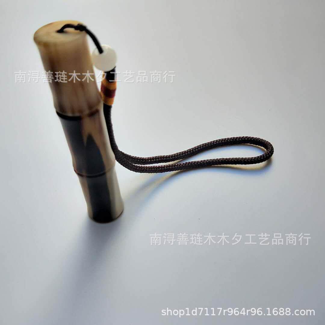 香筒洲角花牛耗牛角香粉筒短KKP筒香道用品非小香巧精致沉香筒牙