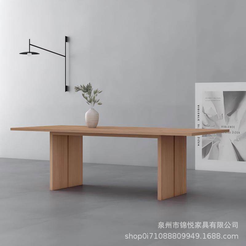 现代简约全实木书桌办公桌设计师洽谈桌长方形办公台桌餐桌会议桌