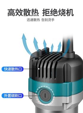 电动修边开机28489机工木工具多功电能锣机刻大全木铣倒装板