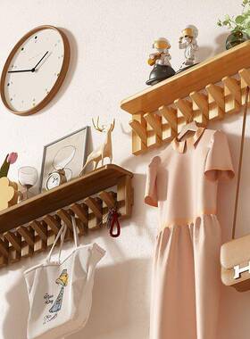 挂衣架户门OSV墙上入壁卧带板打孔上墙室创意玄关实木钢琴键挂挂