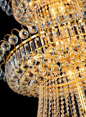 复欧式水吊灯客厅灯中空大厅吊灯奢华大式楼别墅酒店楼梯RGI晶灯