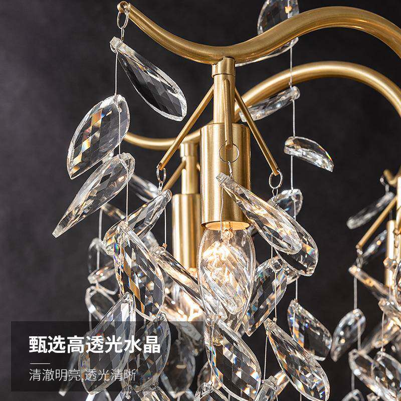 轻奢美卧式水晶吊灯法现代简约欧式无品牌/式客厅室创意艺术枝全