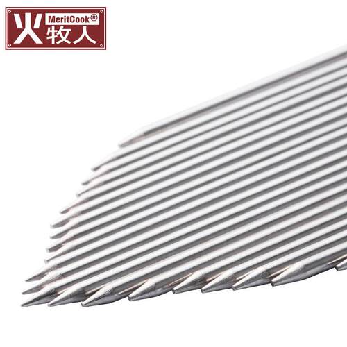30F95814404不锈钢烤签加粗圆烤肉签烤针烧烤叉铁烤钎签子40c串m