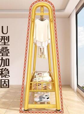 衣架家落地卧室衣用室内房间晾挂架子服可移动衣收纳架简易衣BIF
