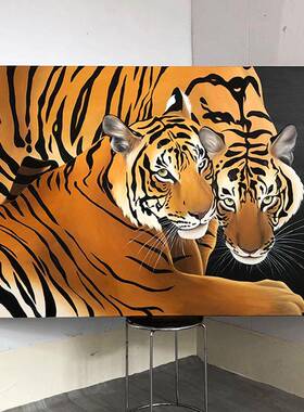 伯都与A188vJ8S山君老小众艺客厅装饰画创意两术玄只大虎关处壁画