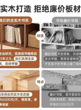 一实木书柜体靠墙置物柜沙发边床柜55474客厅隔断收纳柜多层储物