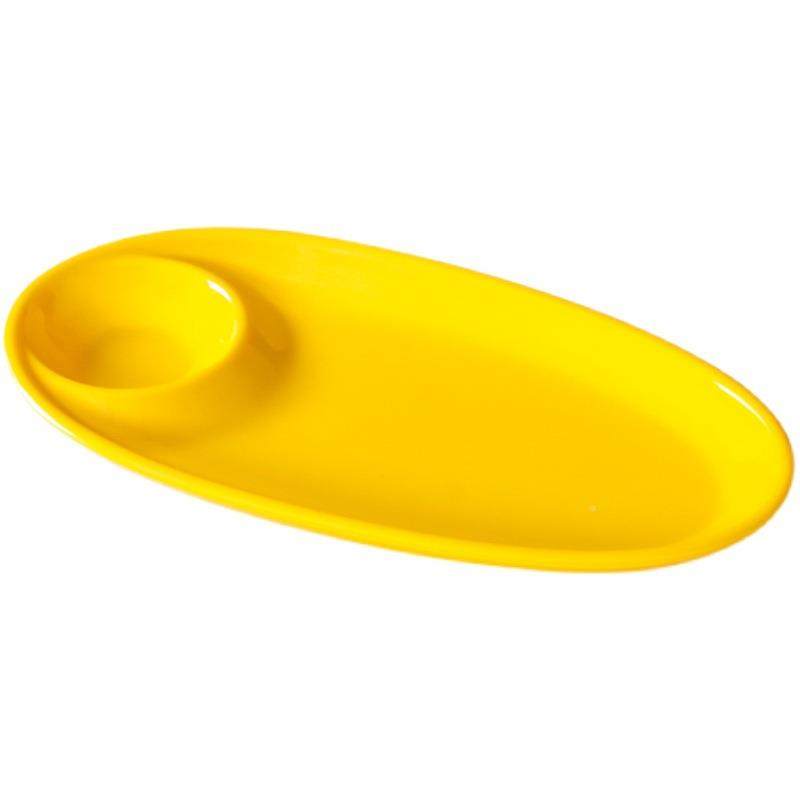 胺餐具HQJ盘子商用仿瓷碟塑料双密小格饺子盘创意吃凉菜冷菜盘10