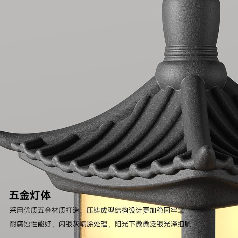 无品牌/宝太阳能柱头路灯户外院灯庭创意新塔柱子中式院墙大门门