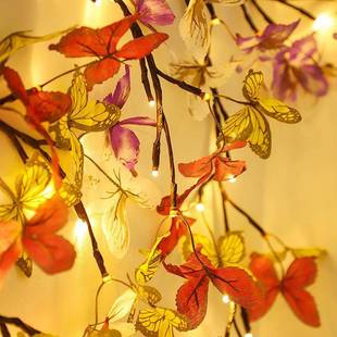 树藤条灯彩灯闪灯串灯网房间卧红室布置枝造69595型灯氛围日灯节